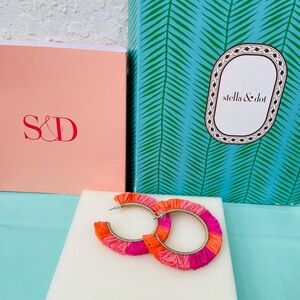 Stella &Dot Raffia Pink Orange hoop.